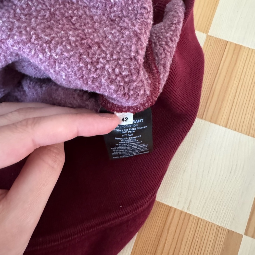 Isabel Marant Two-Tone Red and Burgundy Logo Sweatshirt - Picture 5 of 6